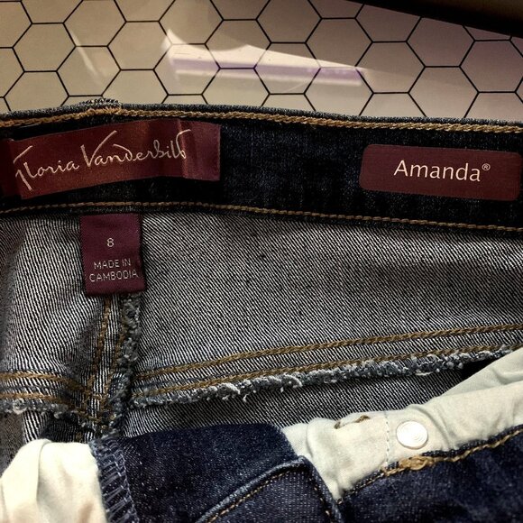 Gloria Vanderbilt Amanda Jeans Womens 8 Average Madison Dark Wash Magic Stretch - Picture 5 of 16
